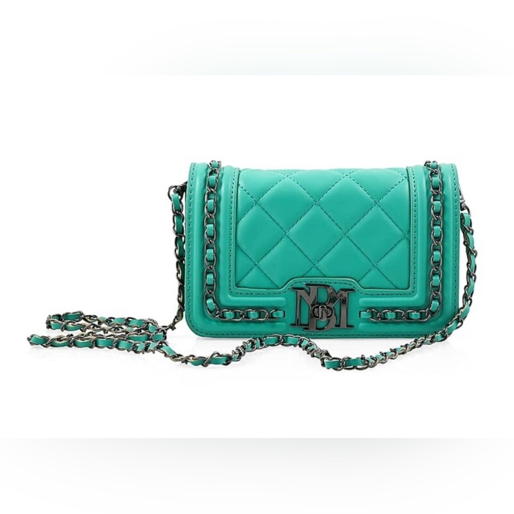 Badgley Mischka Mint Quilted Cross Body Purse With Chain NWT - Picture 5 of 5